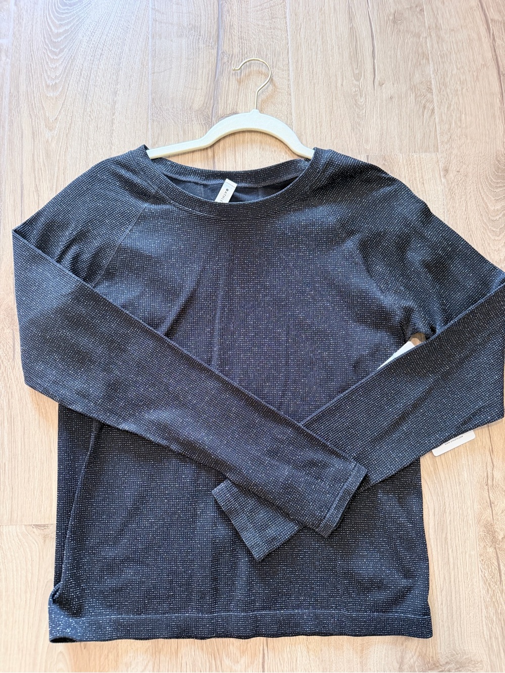 Athleta Black Top with Silver Sparkle NWT